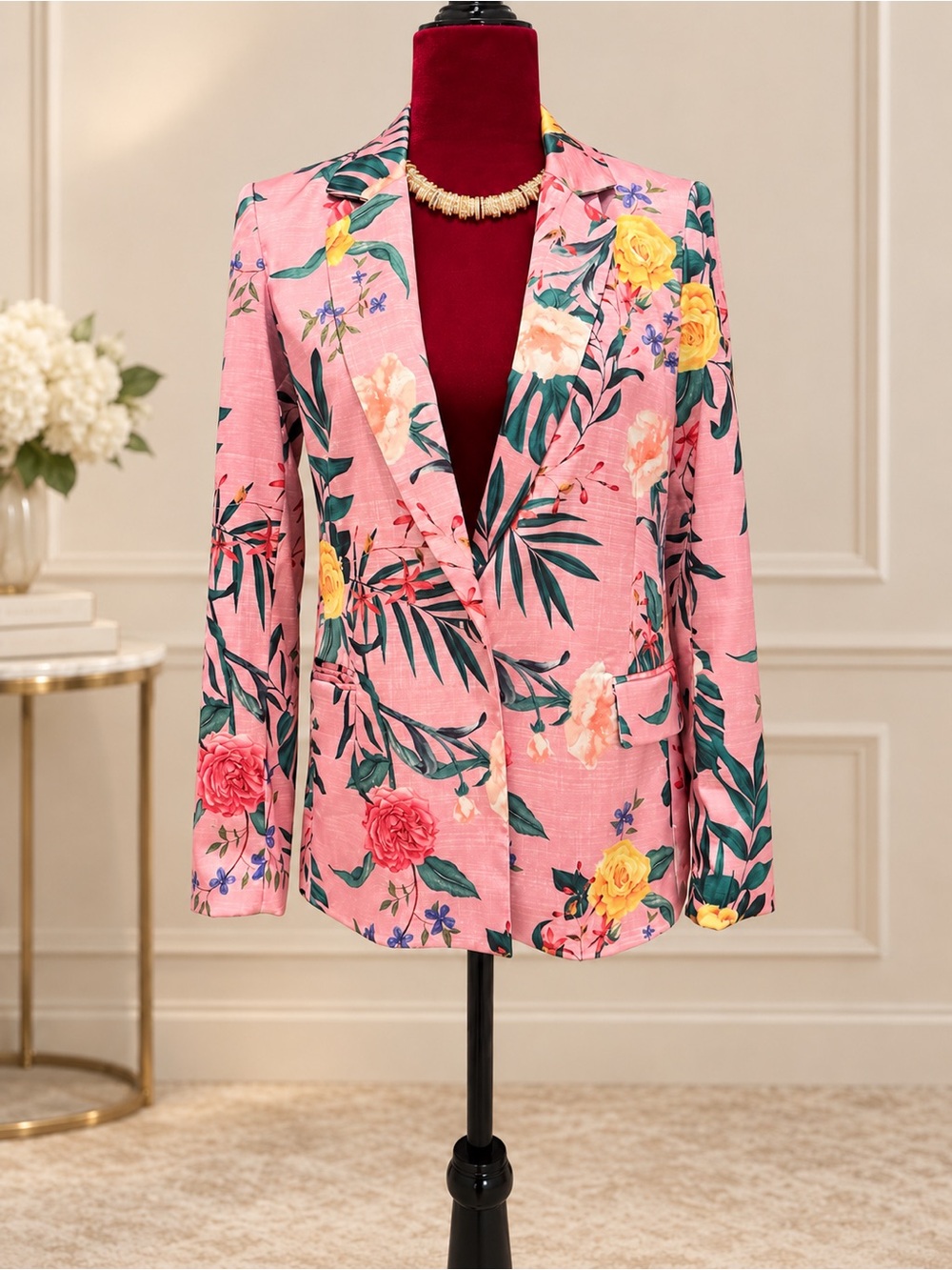 Rachel Zoe Pink Floral Blazer Jacket